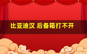 比亚迪汉 后备箱打不开